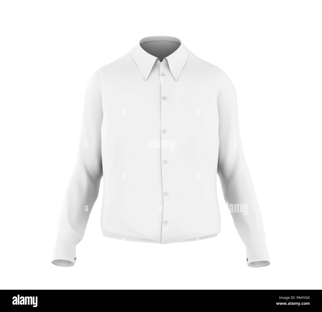 White Camicia a maniche lunghe isolato Foto Stock