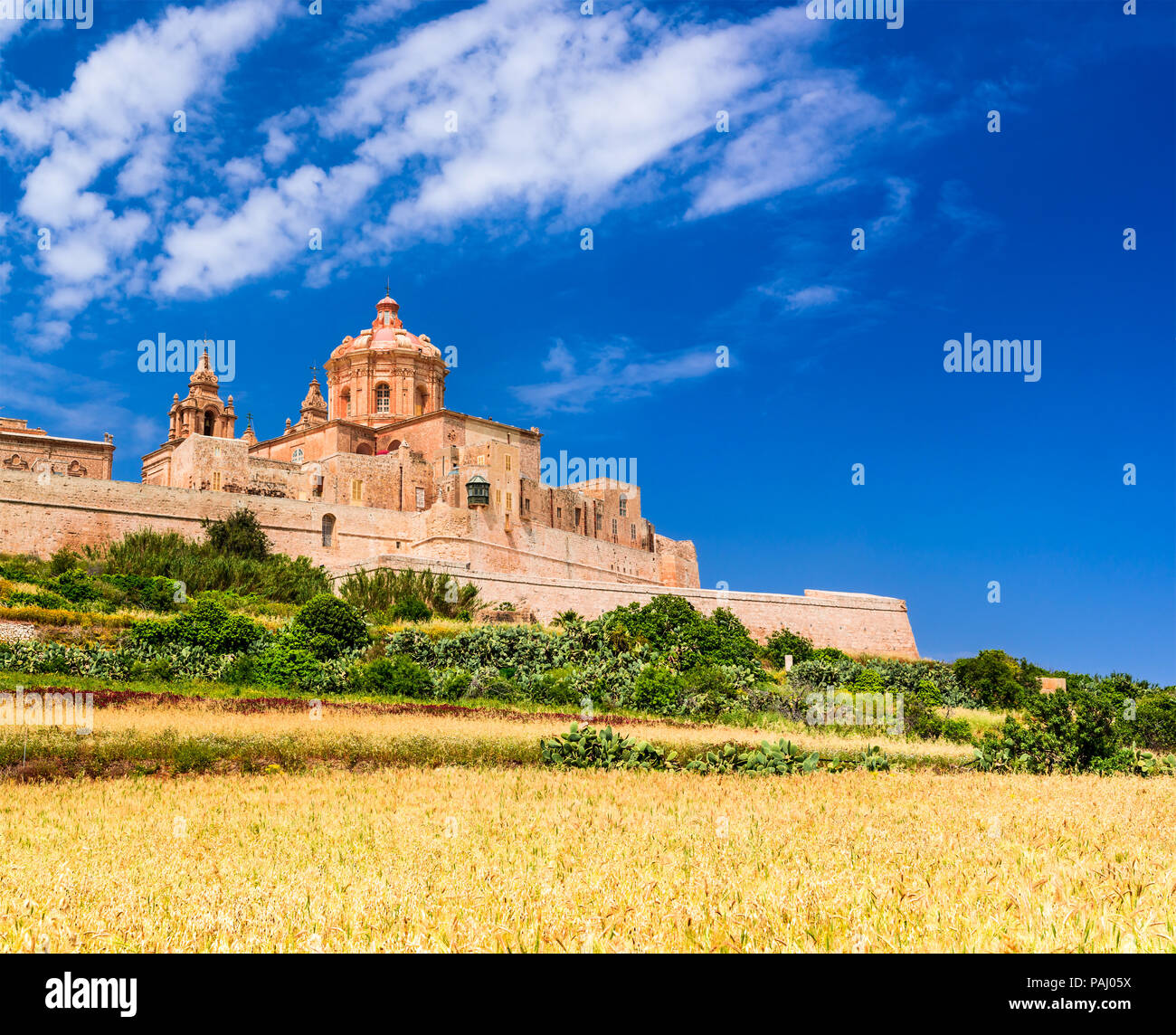 Mdina, Malta - una città fortificata nella regione settentrionale di Malta, la vecchia capitale dell'isola. Foto Stock