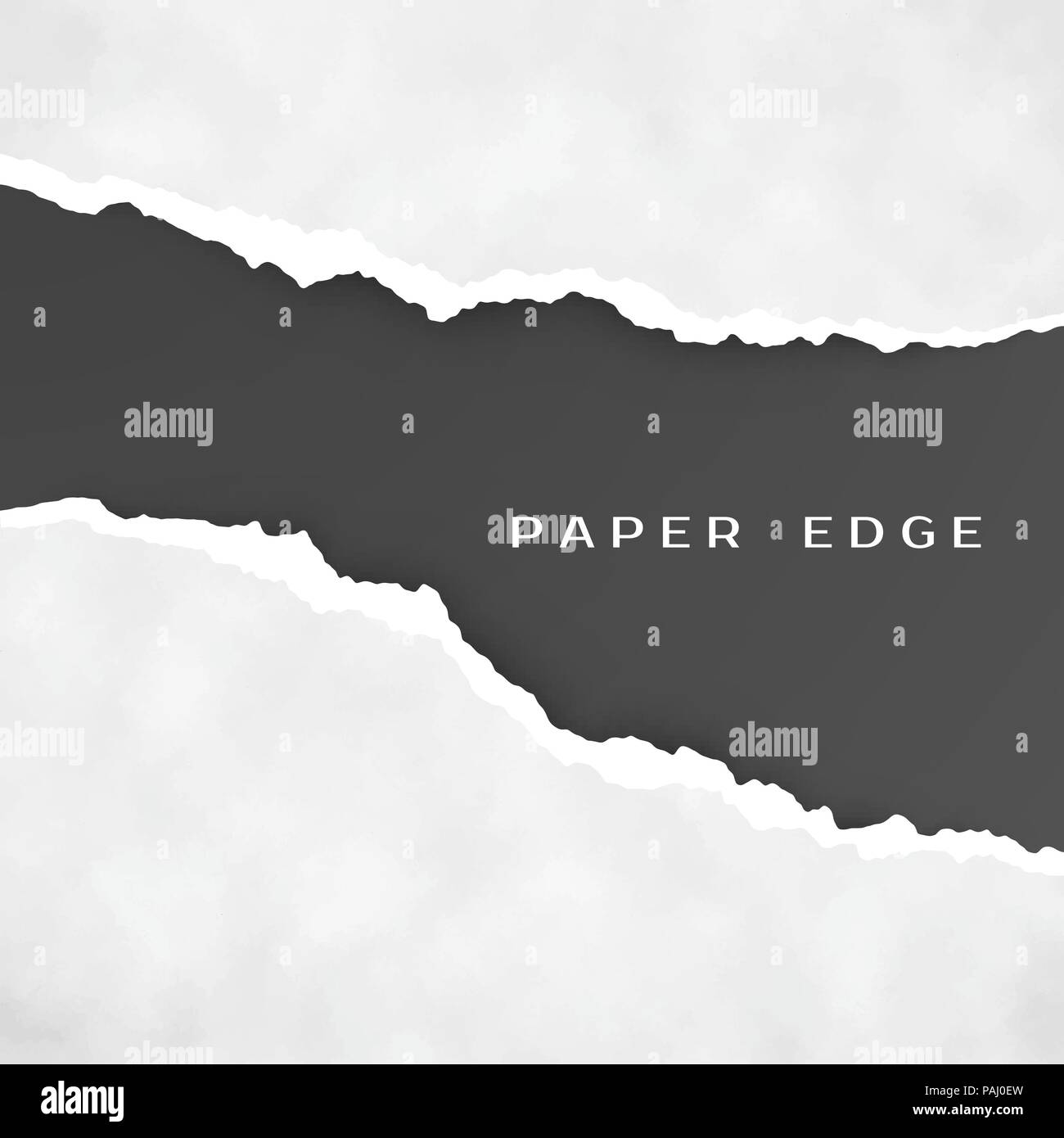 Grigio vecchia carta strappata isolate su sfondo nero. Strappato il bordo della carta. Trama della carta. Ruvido rotture di confine della striscia di carta. Vettore Illustrazione Vettoriale