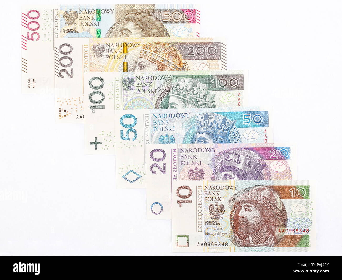 Denaro polacco - set completo di Zloty polacco Foto Stock