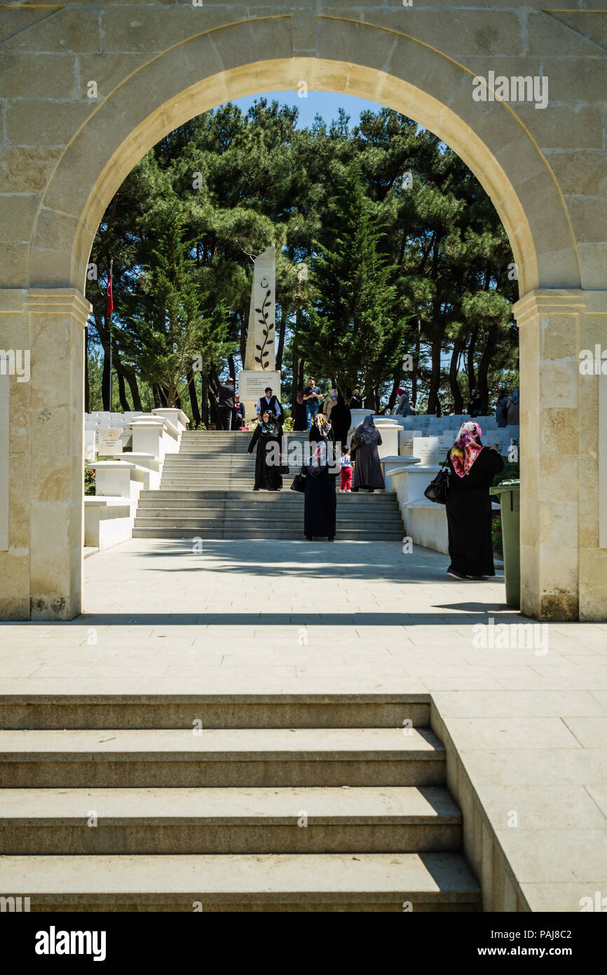 CANAKKALE, Turchia - 7 Maggio 2016: Sargi Yeri martirio Memorial e il cimitero Foto Stock