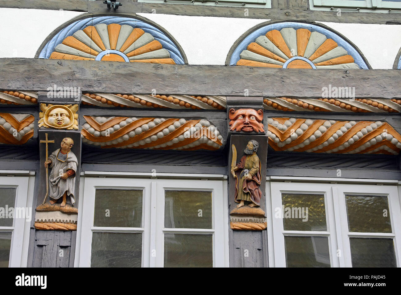 HAMELN, Germania - MARZO 07, 2009: dettagli di una casa nel centro di Hameln, in Germania Foto Stock