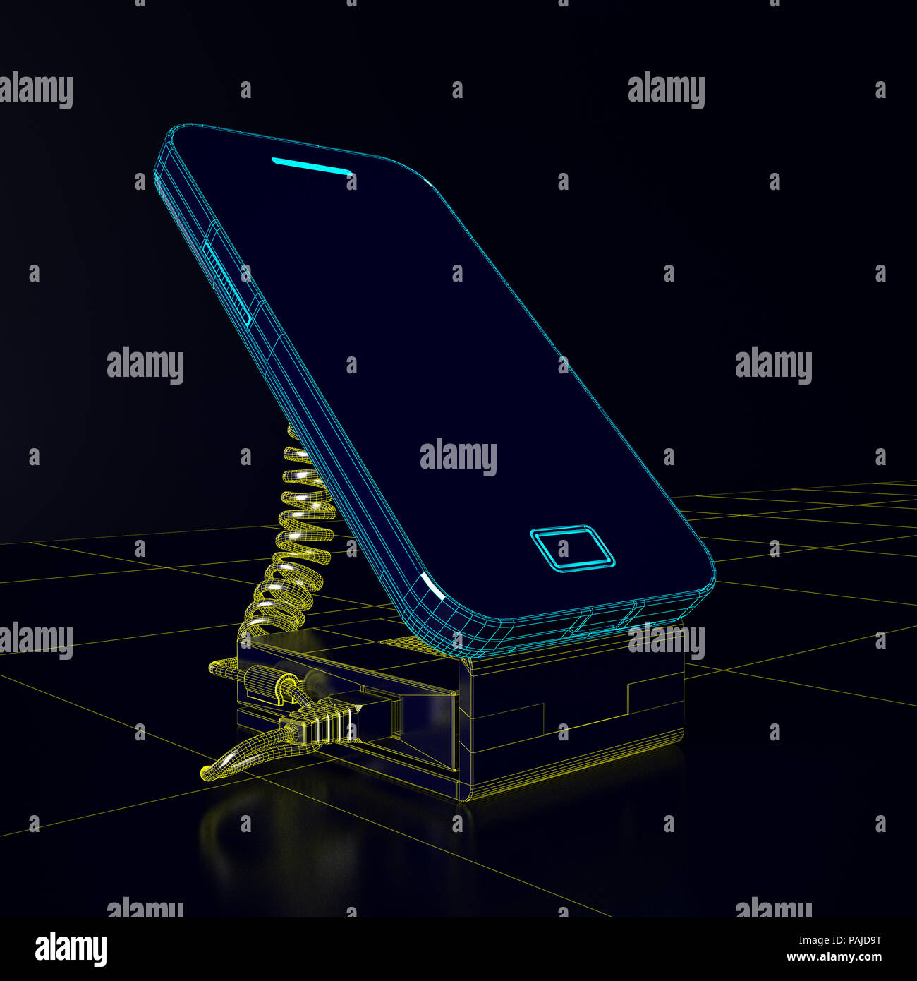 Smartphone futuristico su una culla Foto Stock