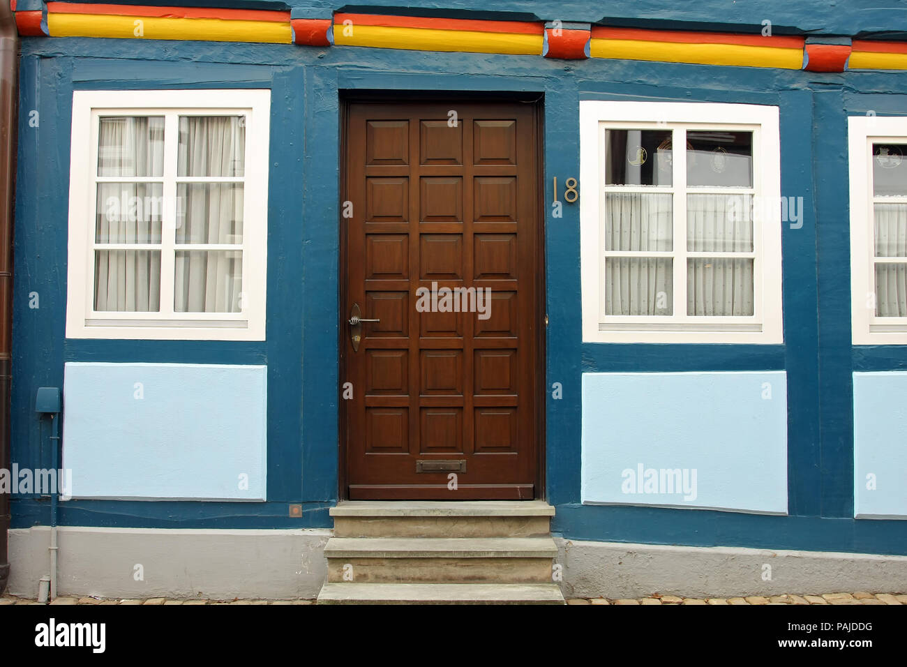 HAMELN, Germania - MARZO 07, 2009: dettagli di una casa nel centro di Hameln, in Germania Foto Stock
