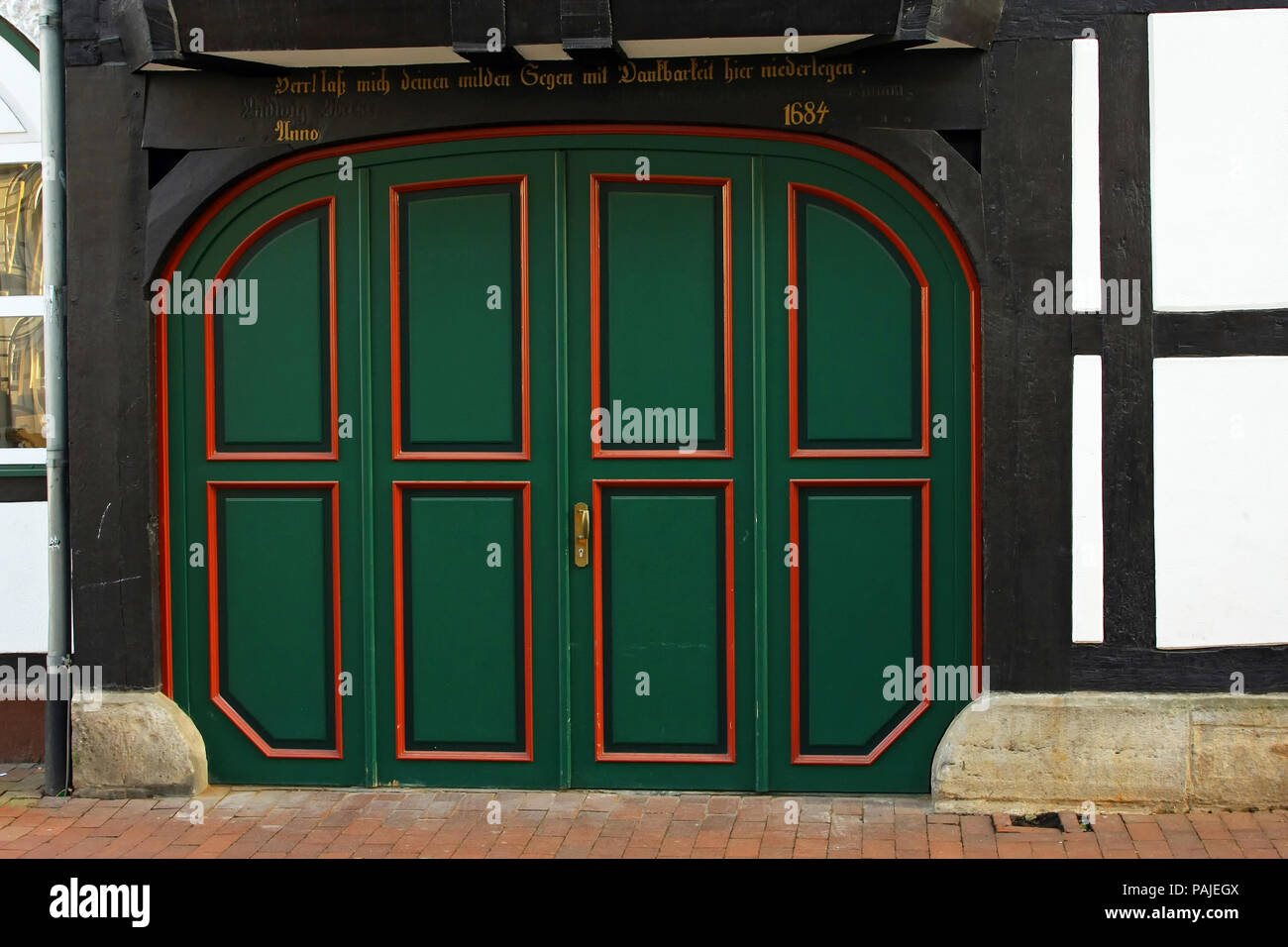 HAMELN, Germania - MARZO 07, 2009: dettagli di una casa nel centro di Hameln, in Germania Foto Stock