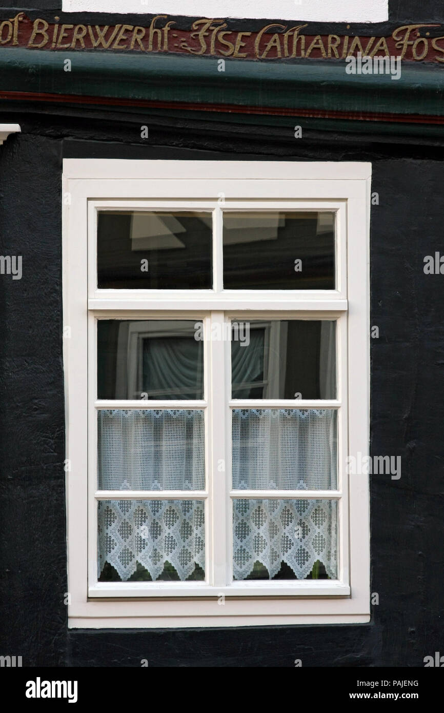 HAMELN, Germania - MARZO 07, 2009: dettagli di una casa nel centro di Hameln, in Germania Foto Stock