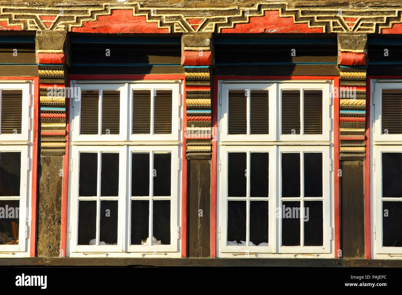 HAMELN, Germania - MARZO 07, 2009: dettagli di una casa nel centro di Hameln, in Germania Foto Stock