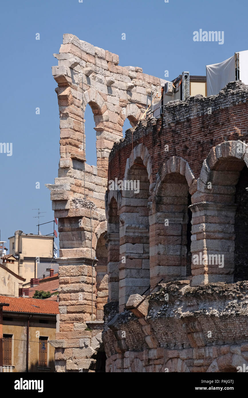 Antico anfiteatro romano Arena di Verona Verona è un sito Patrimonio Mondiale dell'UNESCO, Italia Foto Stock