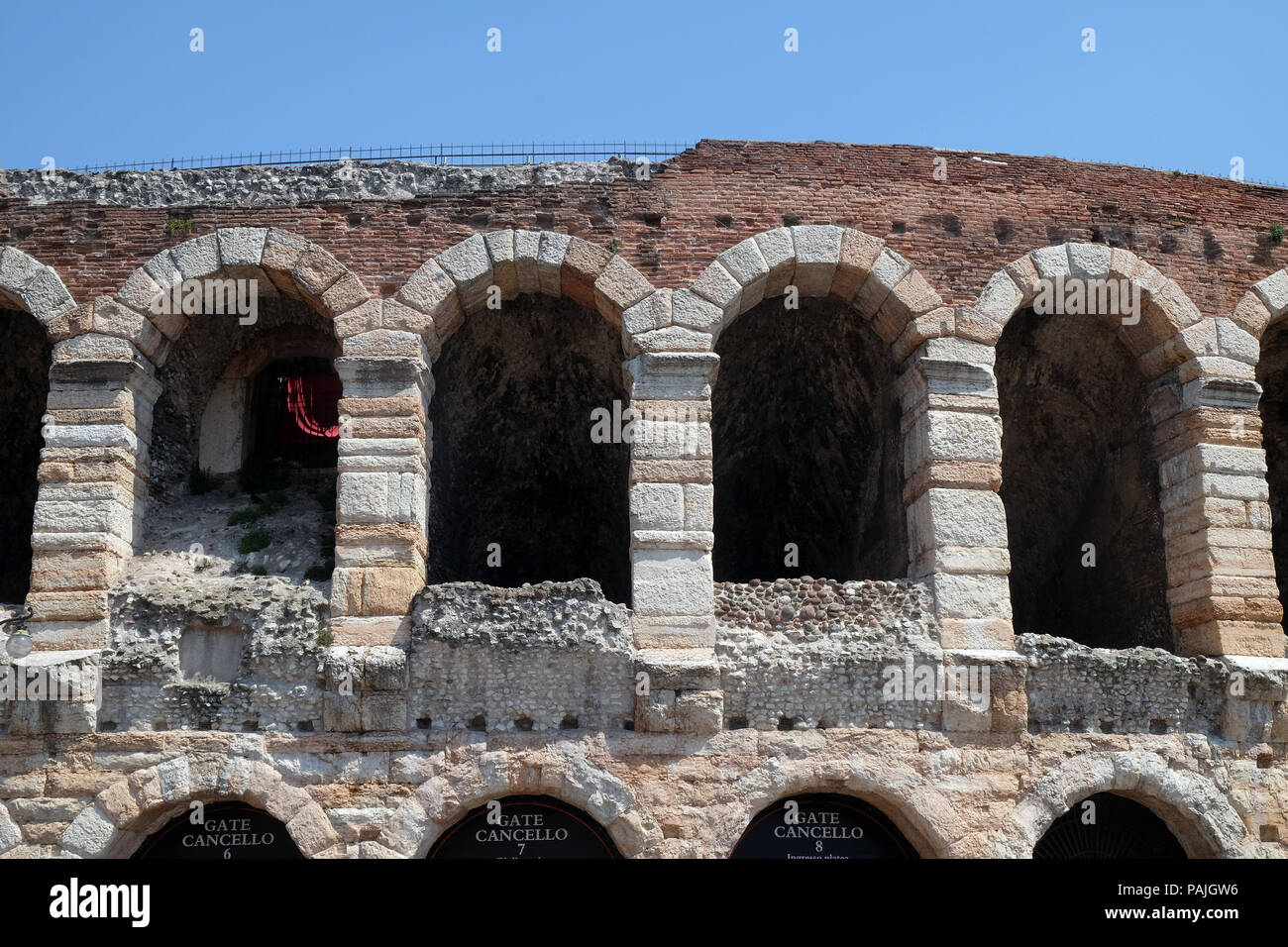 Antico anfiteatro romano Arena di Verona Verona è un sito Patrimonio Mondiale dell'UNESCO, Italia Foto Stock