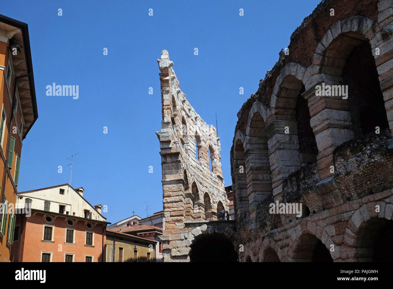 Antico anfiteatro romano Arena di Verona Verona è un sito Patrimonio Mondiale dell'UNESCO, Italia Foto Stock