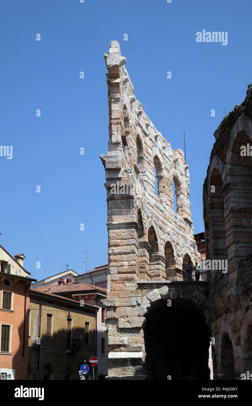Antico anfiteatro romano Arena di Verona Verona è un sito Patrimonio Mondiale dell'UNESCO, Italia Foto Stock