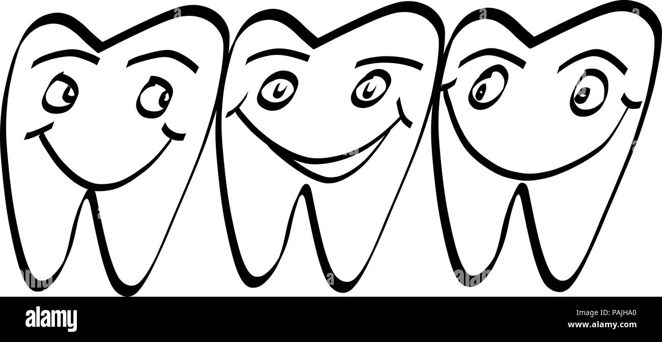 Illustrazione dei denti divertenti Foto Stock