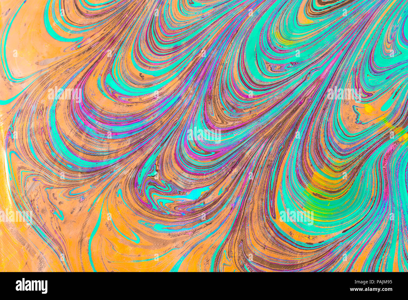 Marmorizzazione tradizionale artwork pattern come colorato sfondo astratto Foto Stock
