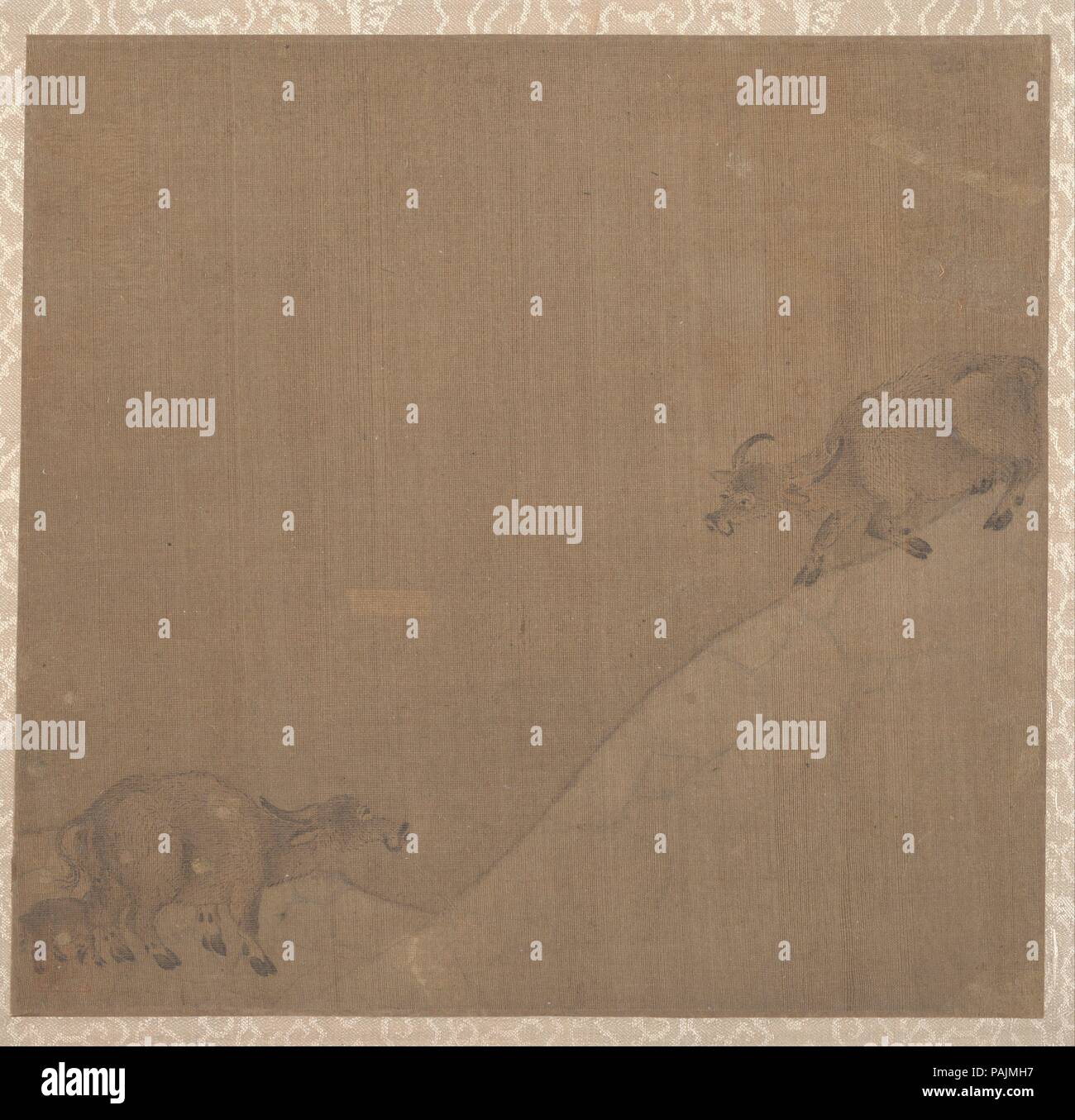 Bufali d'acqua. Artista: artista non identificato. Cultura: la Cina. Dimensioni: 9 1/8 x 9 1/2 in. (23,2 x 24,1 cm). Museo: Metropolitan Museum of Art di New York, Stati Uniti d'America. Foto Stock