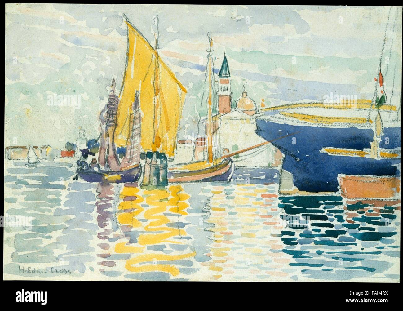 Venice-The Giudecca. Artista: Henri-Edmond Cross (Henri-Edmond Delacroix) (francese, Douai 1856-1910 Saint-Clair). Dimensioni: 6 3/4 x 9 3/4 in. (17,1 x 24,8 cm). Data: 1903. Museo: Metropolitan Museum of Art di New York, Stati Uniti d'America. Foto Stock