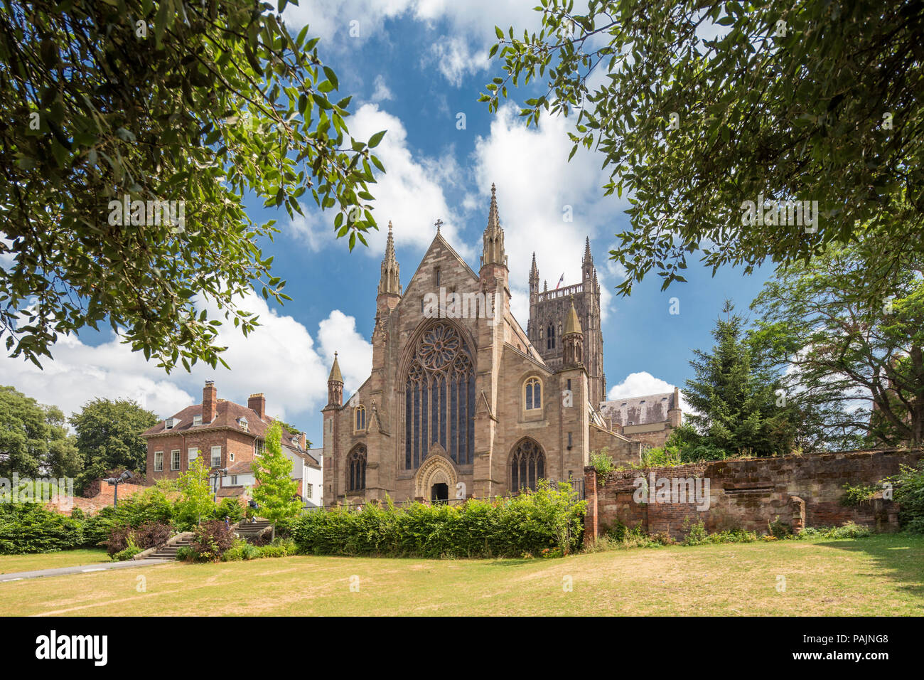 Cattedrale di Worcester, Worcester, Worcestershire, England, Regno Unito Foto Stock