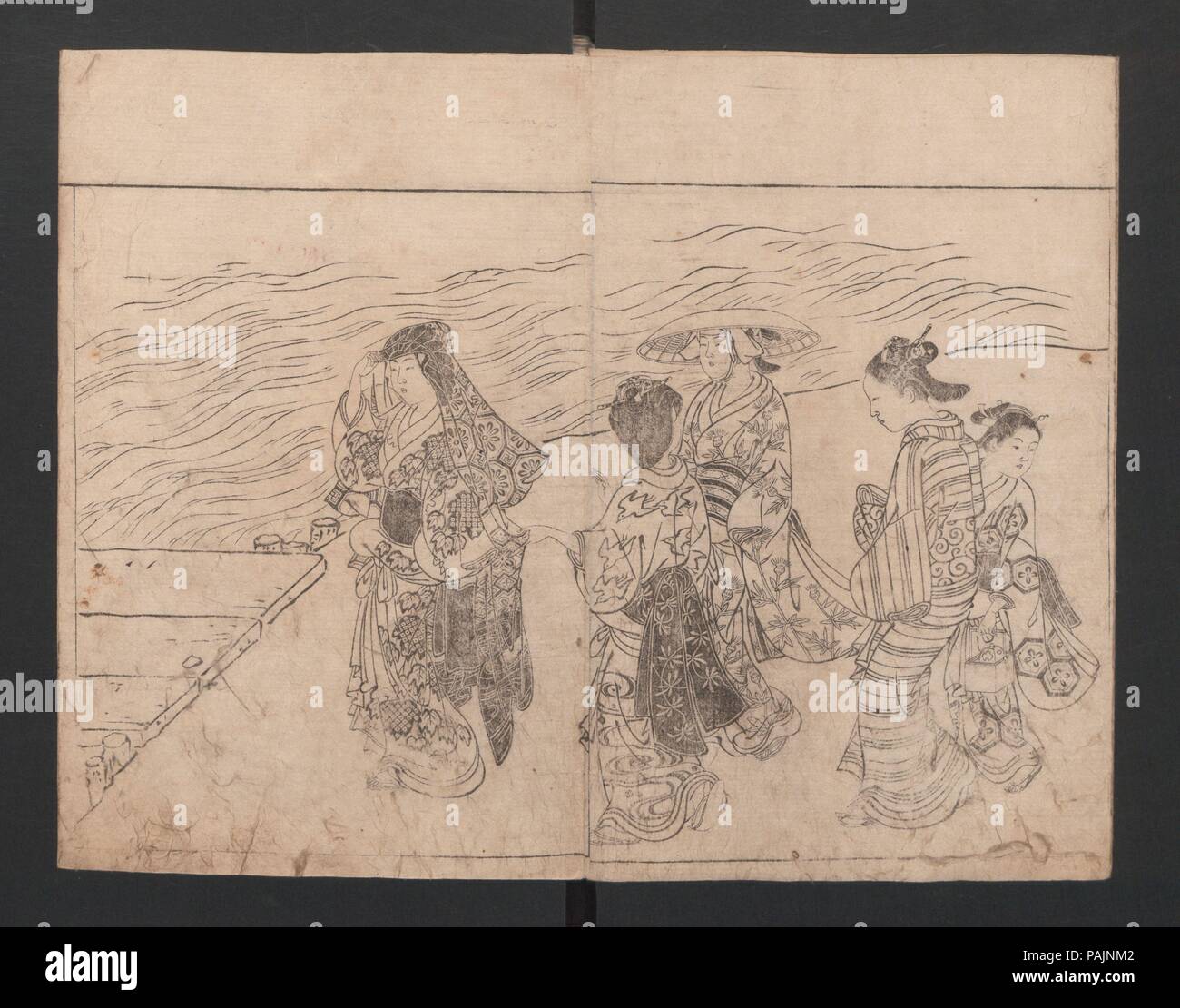 Una guida di dipinti. Artista: Nishikawa Sukenobu (giapponese, 1671-1750). Cultura: il Giappone. Dimensioni: complessivo: 10 1/4 x 6 1/2 in. (26 x 16,5 cm). Data: 1731. Museo: Metropolitan Museum of Art di New York, Stati Uniti d'America. Foto Stock