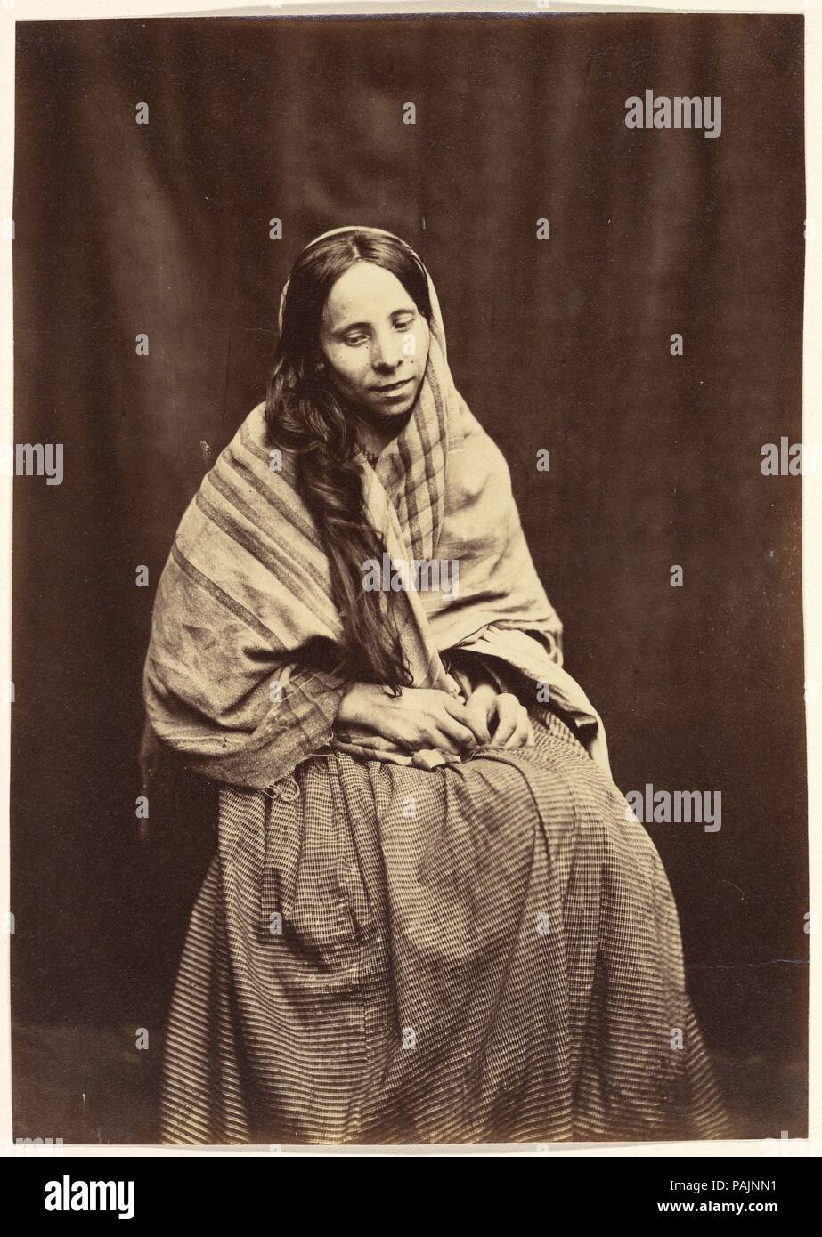 [Paziente, Surrey County Manicomio]. Artista: Hugh Welch Diamante (British, 1808-1886). Dimensioni: Immagine: 18,2 x 12,9 cm (7 3/16 x 5 1/16 in.). Data: 1850-55. Museo: Metropolitan Museum of Art di New York, Stati Uniti d'America. Foto Stock