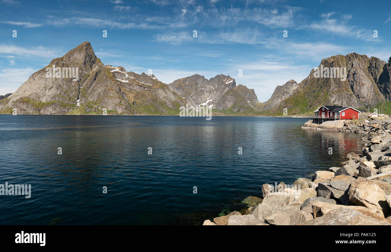 Hamnoy, Isole Lofoten in Norvegia. Foto Stock