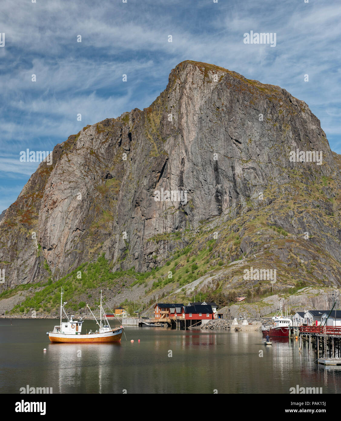 Hamnoy, Isole Lofoten in Norvegia. Foto Stock