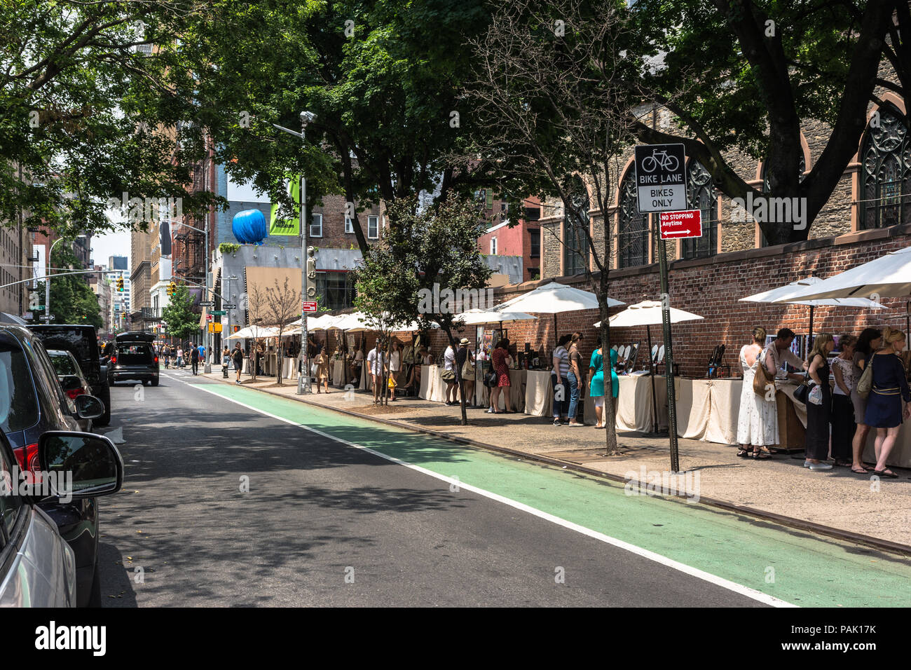 Manhattan,New York City, Stati Uniti d'America - 1 Luglio 2018 : Vista di Prince Street in Manhattan inferiore Foto Stock