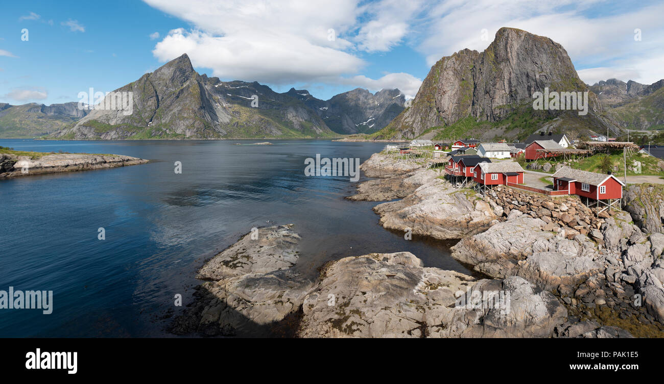 Hamnoy, Isole Lofoten in Norvegia. Foto Stock