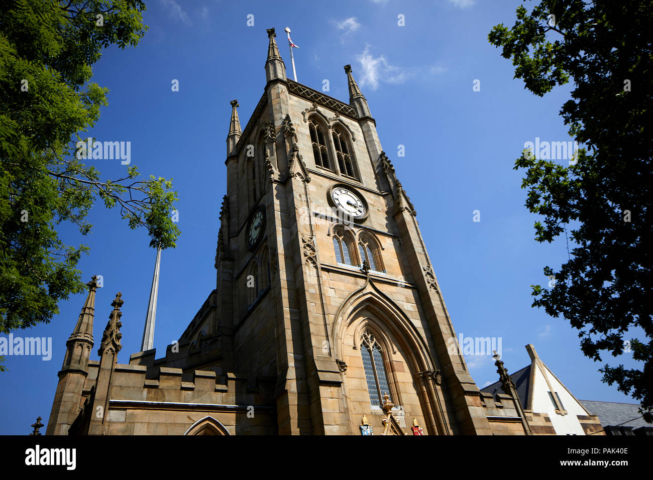 Cattedrale di Blackburn, ufficialmente Chiesa Cattedrale di Blackburn Santa Maria la Vergine con san Paolo, Cattedrale Anglicana cuore di Blackburn Town Center, Foto Stock