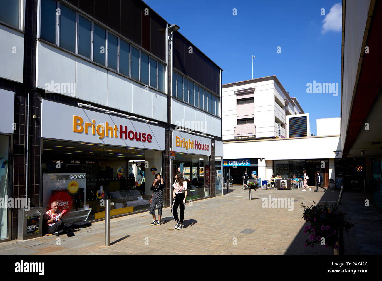 Blackburn centro città luminosa casa shop Foto Stock