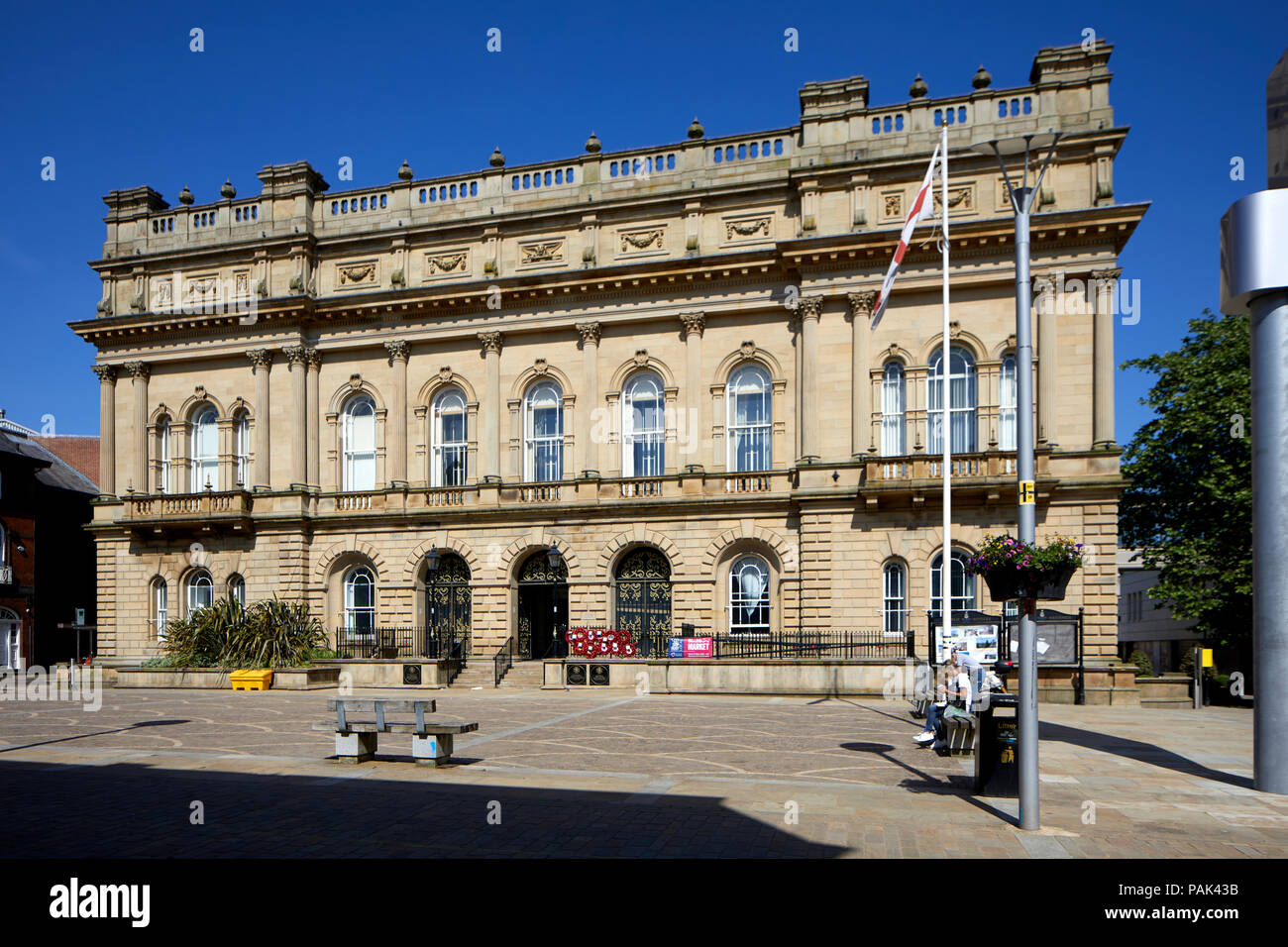 Blackbun Town Center in Lancashire, Inghilterra, il Municipio dall architetto James Paterson in stile rinascimentale italiano Foto Stock