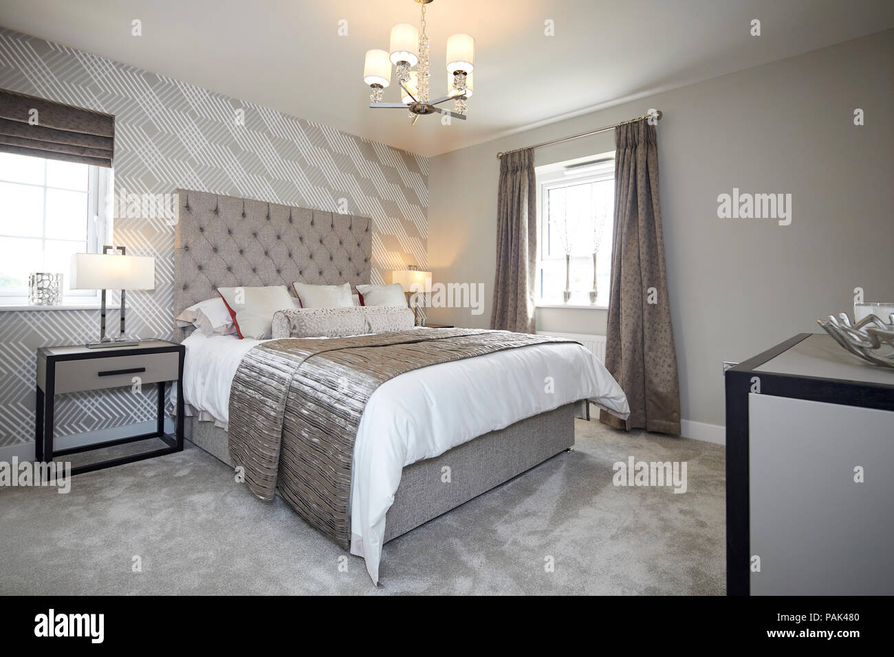 David Wilson case di aprire la presentazione case per loro Lightfoot Prato allo sviluppo nel nord Preston, Lancashire. Foto di Glenfield Lodge show home Foto Stock