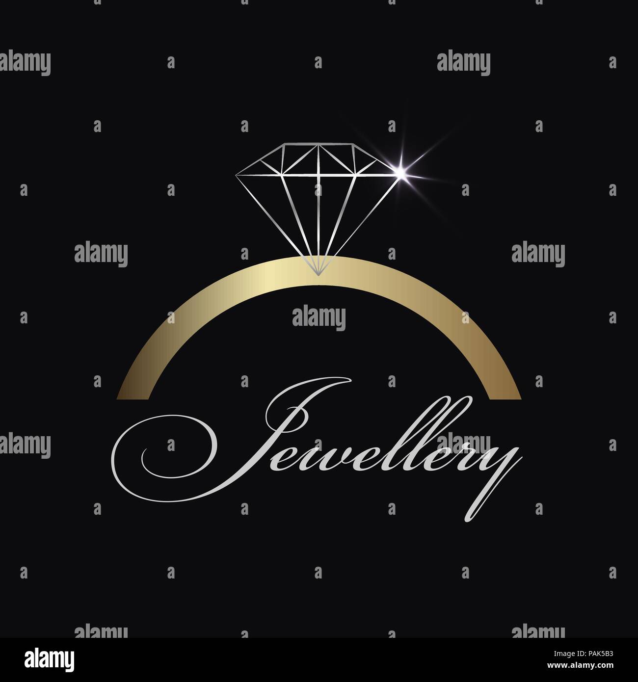 Gioielleria emblema della società. Anello logo vettoriale Illustrazione Vettoriale