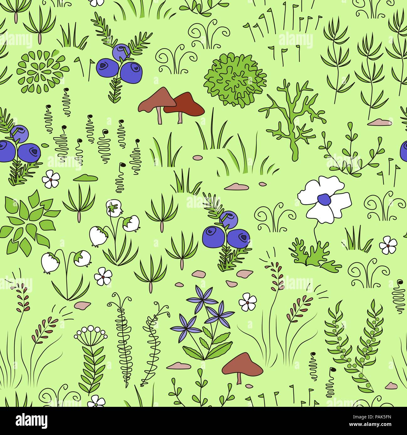 Seamless nordic motivo floreale Illustrazione Vettoriale