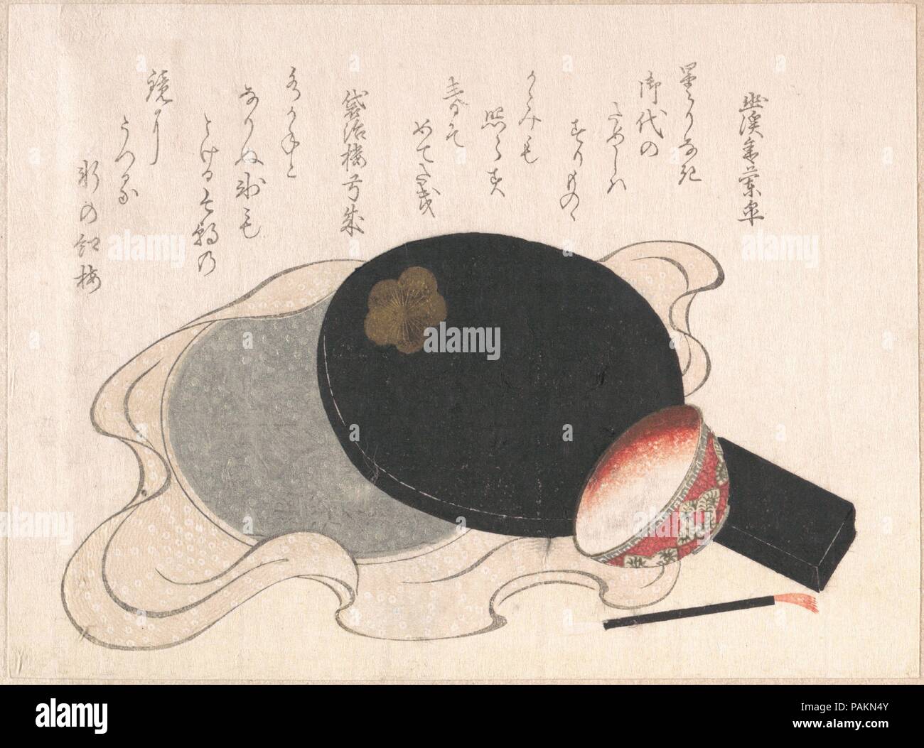 Specchio con coperchio, vaschetta e spazzola per Rouge. Artista: Yukeisha (giapponese, XVIII - XIX secolo). Cultura: il Giappone. Dimensioni: 5 3/8 x 7 1/16 in. (13,7 x 17,9 cm). Museo: Metropolitan Museum of Art di New York, Stati Uniti d'America. Foto Stock Specchio con coperchio, vaschetta e spazzola per Rouge. Artista: Yukeisha (giapponese, XVIII - XIX secolo). Cultura: il Giappone. Dimensioni: 5 3/8 x 7 1/16 in. (13,7 x 17,9 cm). Museo: Metropolitan Museum of Art di New York, Stati Uniti d'America. Foto Stock