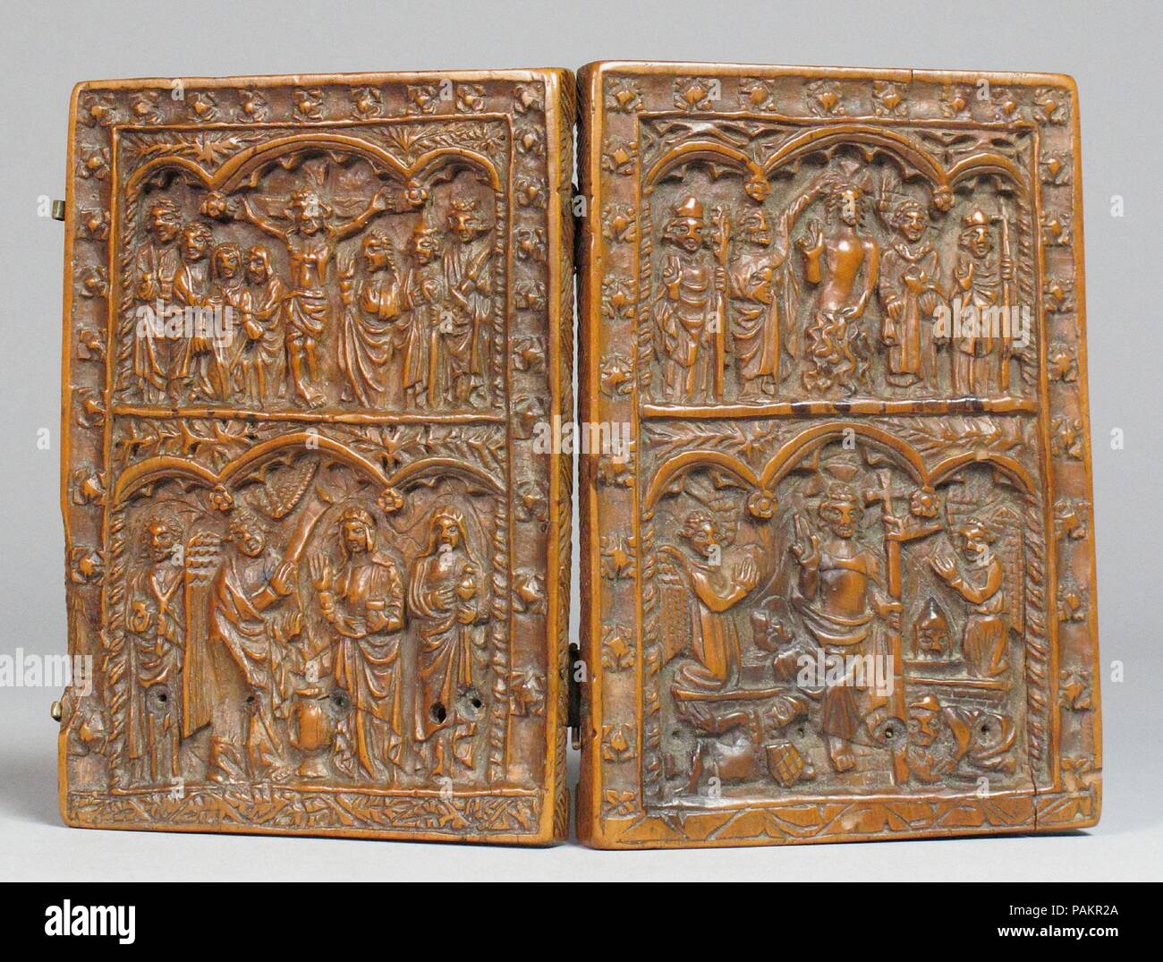 Tavoletta da scrittura. Cultura: British. Dimensioni: H. 11,5 cm (a & b) , W. 16,3 cm (4 1/2 x 6 3/8 in.). Data: XIV secolo. Museo: Metropolitan Museum of Art di New York, Stati Uniti d'America. Foto Stock