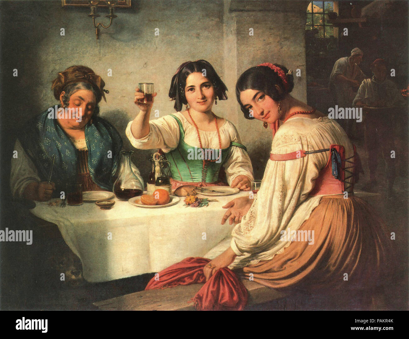 Marstrand Nicolai Wilhelm - Italiensk Osteriscene Foto Stock