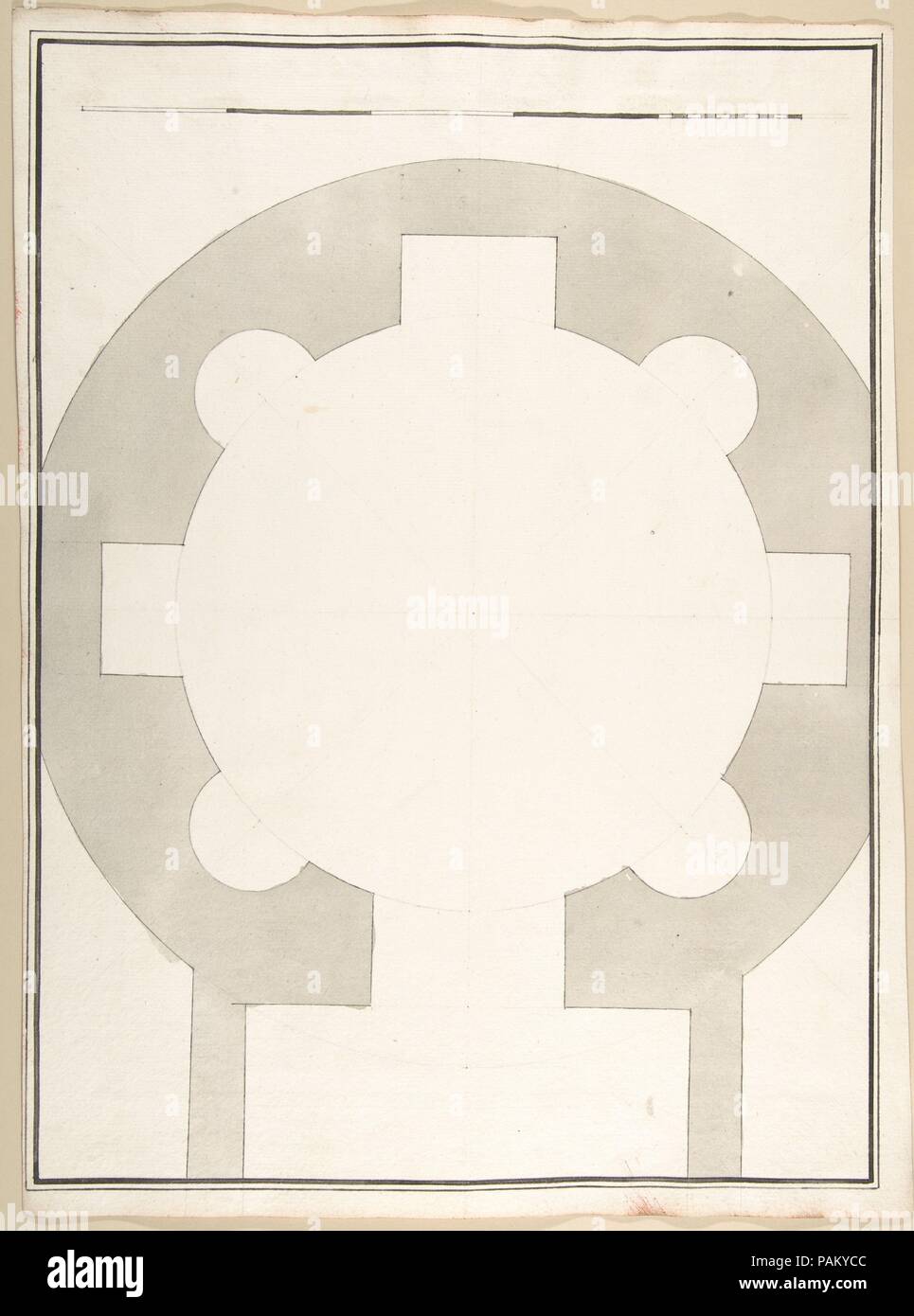 Il piano non marcato del Tempio della Speranza (stesso edificio come il numero di accessione 60.632.44). Artista: Pietro Paolo Coccetti (Cocchetti) (italiano, documentato Roma, 1710-1727). Dimensioni: 17-5/8 x 13-1/16 in. (44,8 x 33,2 cm). Data: 1710-27. Museo: Metropolitan Museum of Art di New York, Stati Uniti d'America. Foto Stock