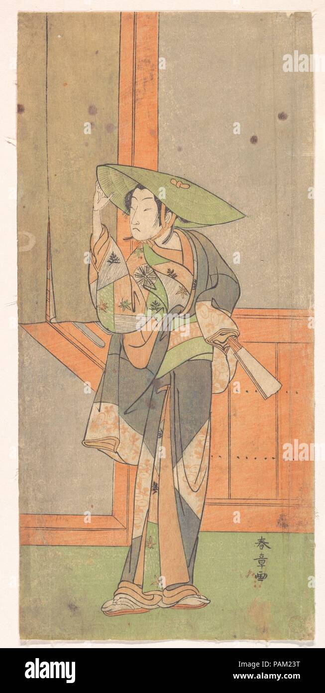Il primo Nakamura Tomijuro nel ruolo di Izaemon. Artista: Katsukawa Shunsho (giapponese, 1726-1792). Cultura: il Giappone. Dimensioni: 12 x 5 5/8 in. (30,5 x 14,3 cm). Data: 2° mese, 1771. Museo: Metropolitan Museum of Art di New York, Stati Uniti d'America. Foto Stock