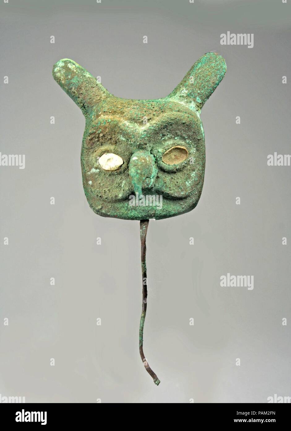Il gufo di testa. Cultura: Moche (Loma Negra). Dimensioni: altezza 3-3/16 in. (8 cm). Data: 390-450. Museo: Metropolitan Museum of Art di New York, Stati Uniti d'America. Foto Stock