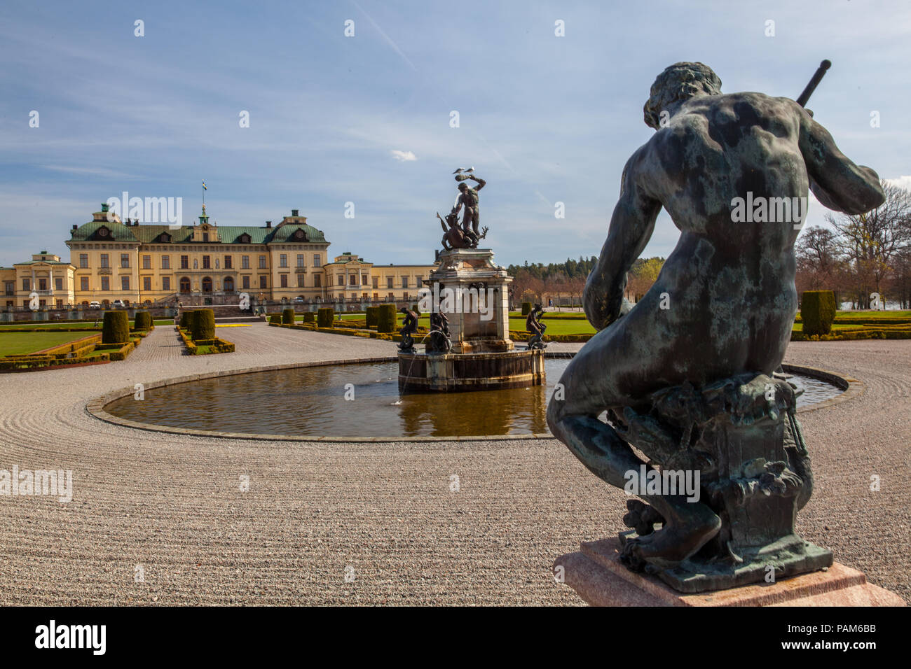Im Garten des Schlosses Drottningholm Foto Stock