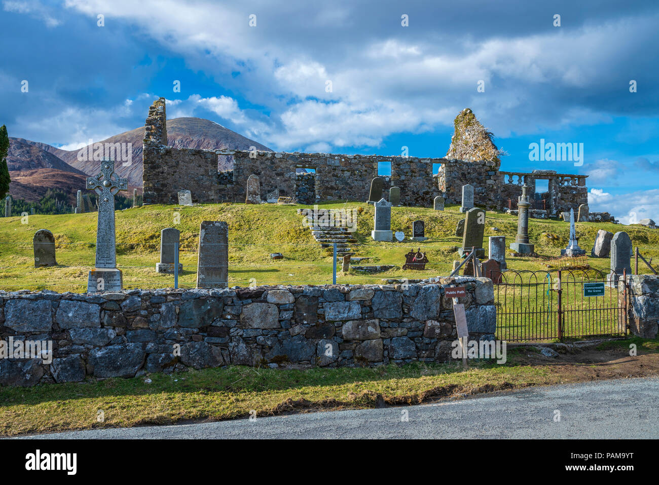 Cill Chriosd, B8083 a Broadford Torrin e Elgol road, Isola di Skye in Scozia, Europa Foto Stock