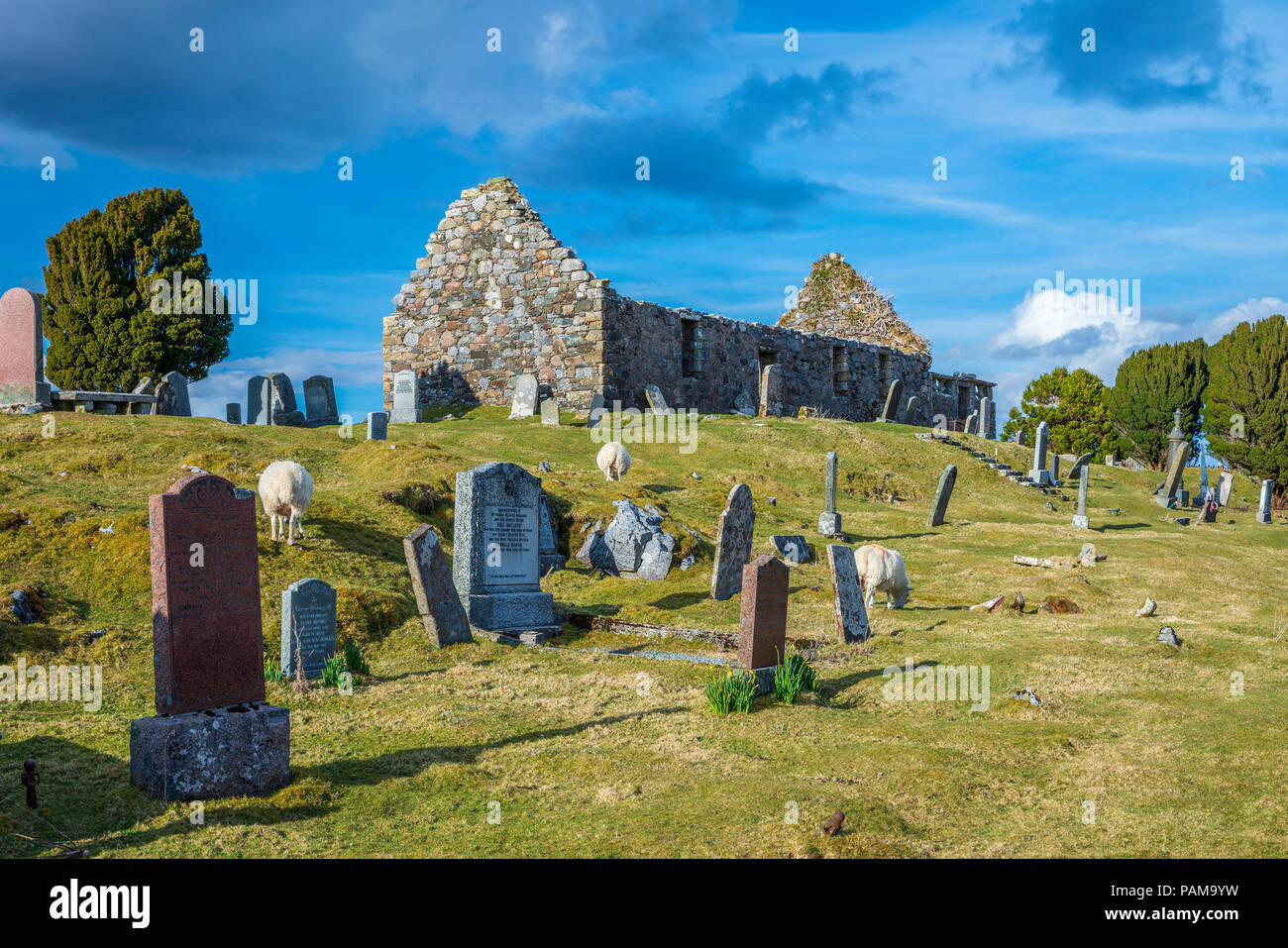 Cill Chriosd, B8083 a Broadford Torrin e Elgol road, Isola di Skye in Scozia, Europa Foto Stock