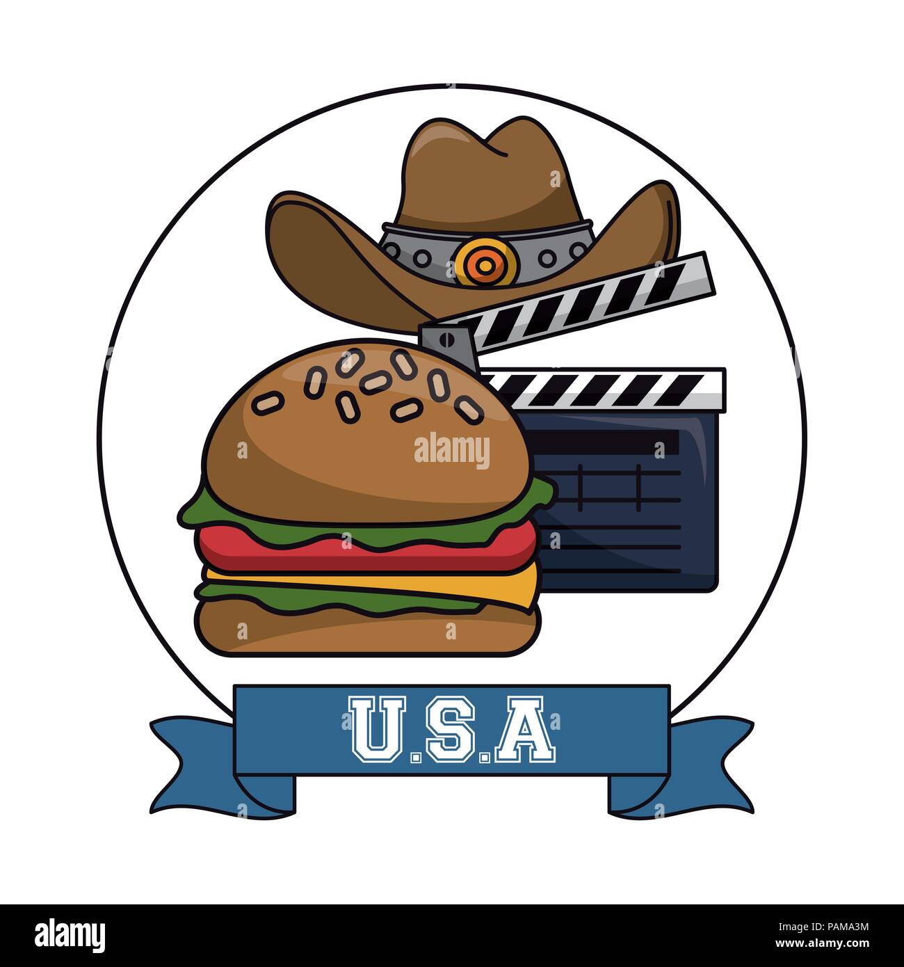 Stati Uniti d'America film e intrattenimento Illustrazione Vettoriale