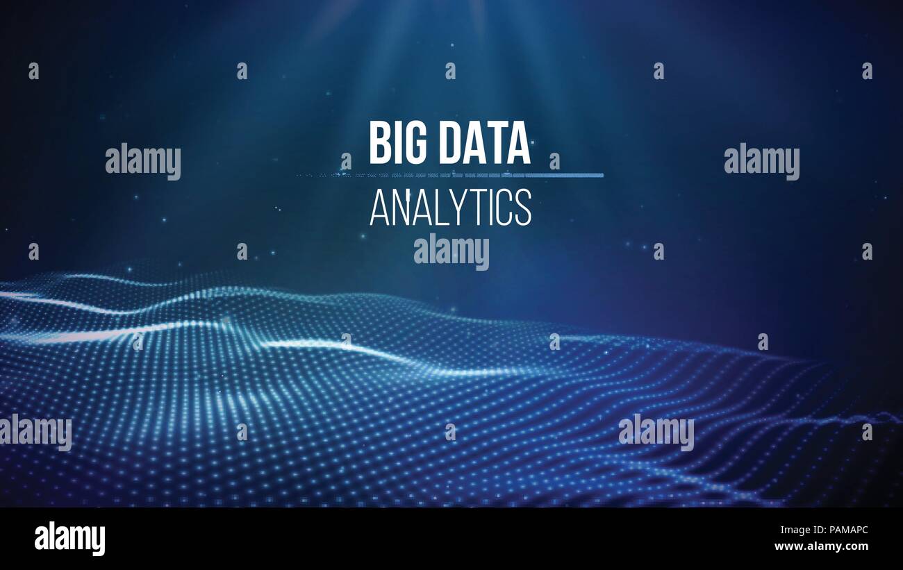 Grande per la visualizzazione di dati. Background 3d .Grande connessione dati sfondo. La tecnologia informatica ai tech wire futuristico di rete wireframe per la visualizzazione di dati. Illustrazione Vettoriale . Intelligenza artificiale . Illustrazione Vettoriale