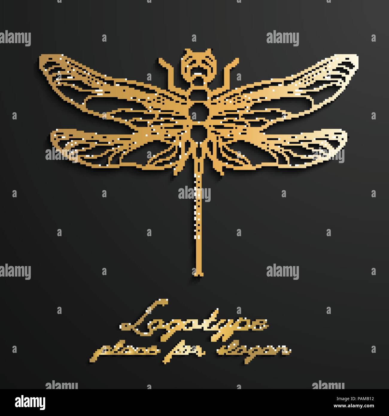 Dragonfly logo design illustrazione vettoriale EPS10. Progettazione di loghi creativi. Illustrazione Vettoriale