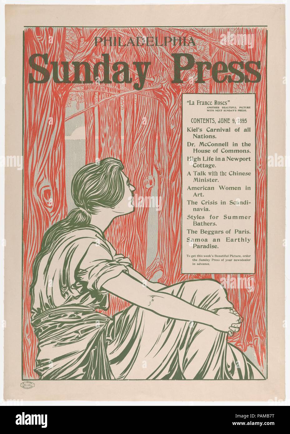 Philadelphia domenica premere: Giugno 9, 1895. Artista: George Reiter Brill (American, Pittsburgh, Pennsylvania 1867-1918 Florida). Dimensioni: foglio: 21 15/16 × 15 11/16 in. (55,7 × 39,8 cm) immagine: 19 11/16 × 13 5/8 in. (50 × 34,6 cm). Data: 1895. Museo: Metropolitan Museum of Art di New York, Stati Uniti d'America. Foto Stock