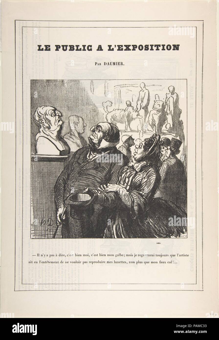 Non si può negare che me!..., da 'il pubblico in fiera", pubblicato in Le Petit Journal pour rire, 18 giugno 1864. Artista: Honoré Daumier (francese, Marsiglia 1808-1879 Valmondois). Dimensioni: Immagine: 8 13/16 × 8 11/16 in. (22,4 cm × 22 cm) foglio: 17 7/16 × 12 1/16 in. (44,3 × 30,7 cm). Serie/Portfolio: 'il pubblico alla mostra " (Le public à l'esposizione). Data: 18 giugno 1864. " Non si può negare che si tratta di me, quelle sono certamente il mio bene i contorni, ma io sarò sempre siamo spiacenti che l'artista ostinatamente rifiutato di mettere nel mio bicchieri e il mio collare rimovibile!". Museo: Metropolitan Museum o Foto Stock