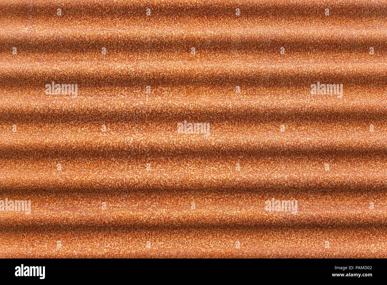 Rusty ferro corrugato, ruggine arancione sfondo astratto, consistenza naturale. Foto Stock
