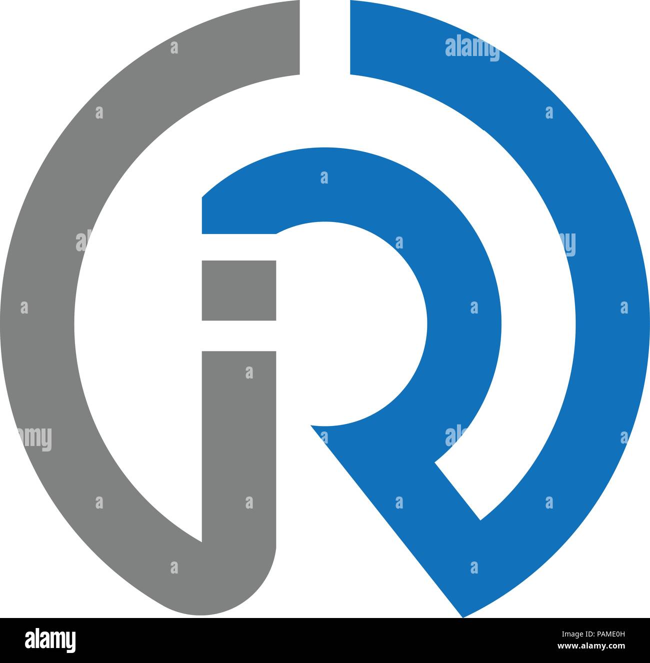 Lettera IR con cerchio logo creativo concept innovativi per lettera IR concetto icona Illustrazione Vettoriale