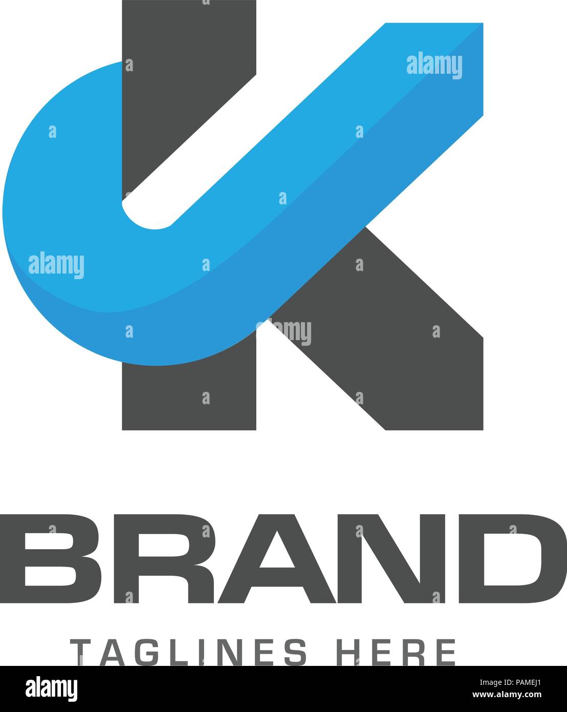 La lettera K logo elegante forte concetto di classe, creative lettera K logo del modello Illustrazione Vettoriale