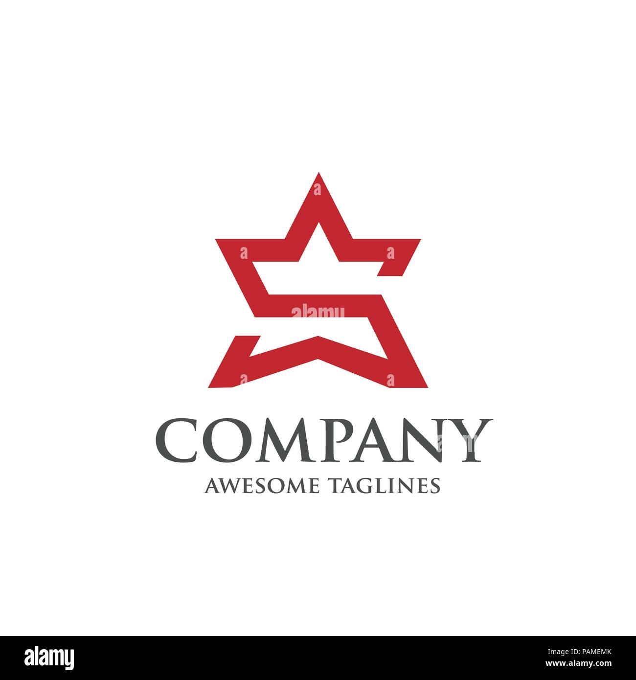 Lettera S logo vettoriale simbolo come a forma di stella. creative lettera S logo a stella Illustrazione Vettoriale